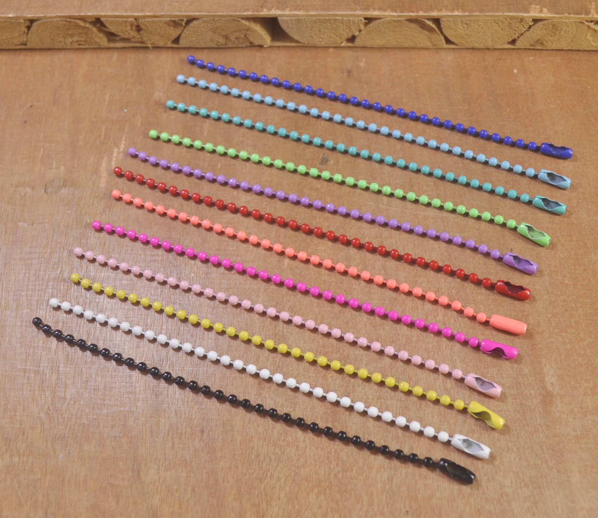 Set of 50pcs 4.5 Inch Mixed Color Ball Chain,2.3mm Ball Keychain, Hang ...