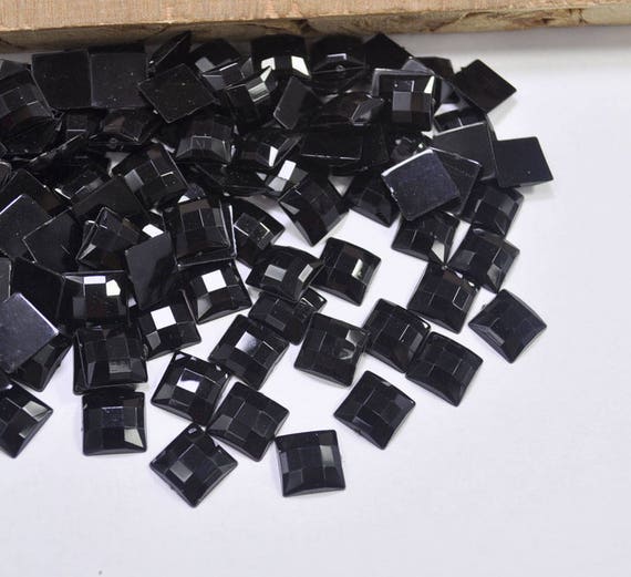 Black Acrylic Cube Box Square Loose Rhinestones Supply,10mm