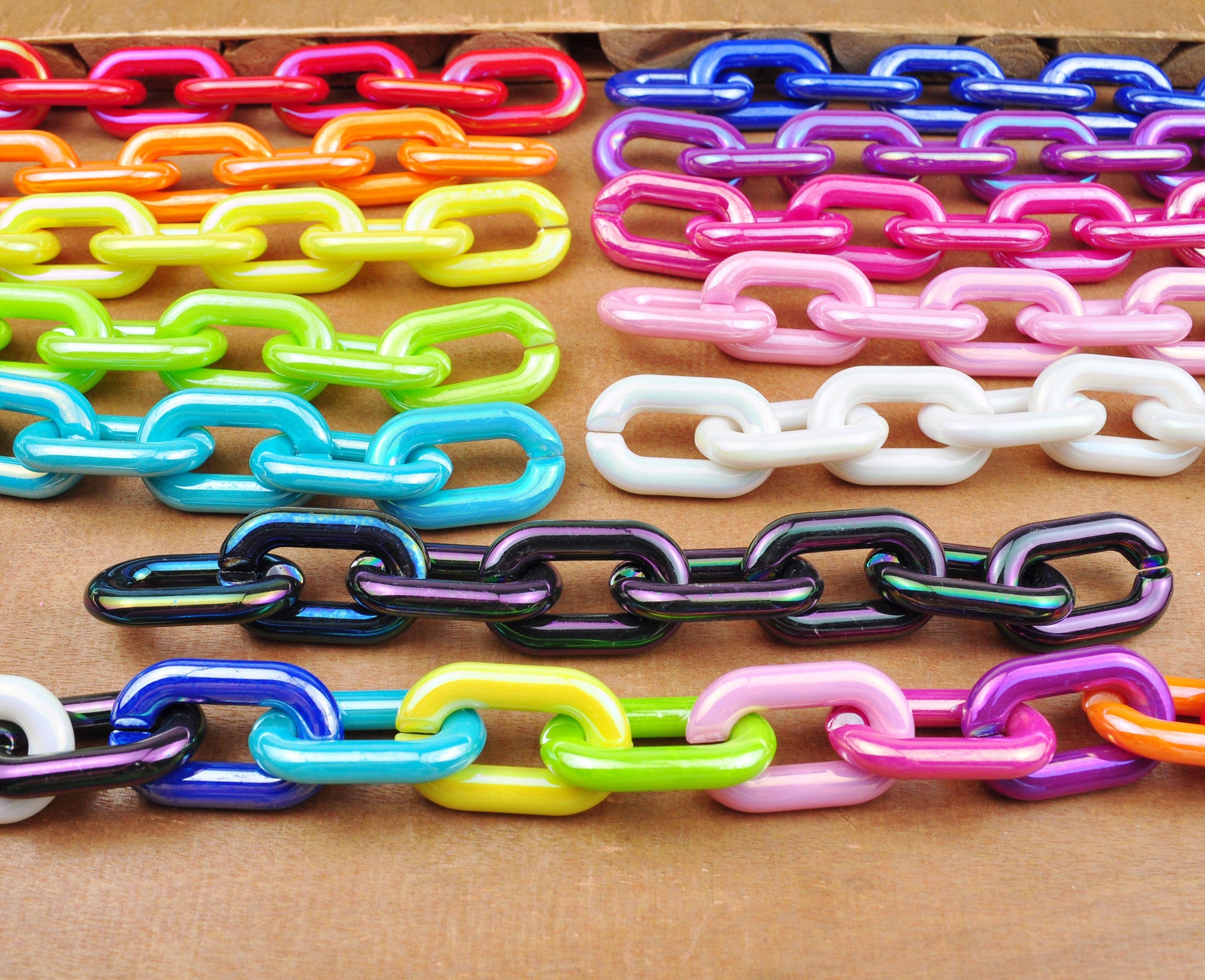 AB Color Oval Cable Chunky Chain Links,plastic Open Chain Links