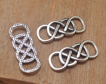 50 x Tibetan Silver Rhombus Celtic Knot Pendants Charms for Crafting Jewelry 