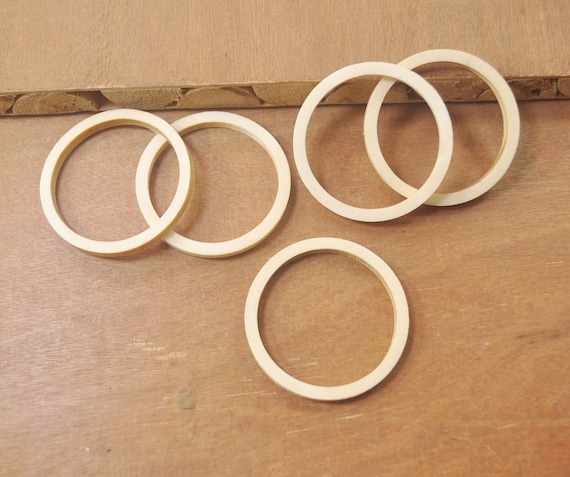 20pcs 49mm Natural Flat Wood Ring,large Unfinished Wooden Rings for  Earrings,wood Circle,round Wood Ring,wooden Rings. -  Hong Kong