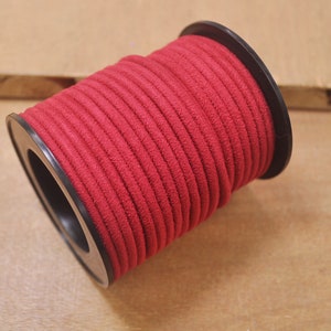 ¡Nuevo! Cordón redondo, 1/2/3/4/5Yards 3mm rojo oscuro falso cordón de cuero cordón collar de cuentas haciendo pulsera de cuerda, cordón de ante vegano-36 #