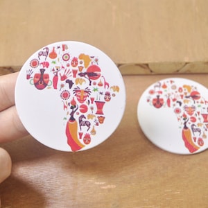 6Pcs DIY Wooden Earrings,African wood earring,Africa Map earrings,Flat Round Wooden Earrings,Big Earring,Ethnic Jewelry-60mm-FF250#