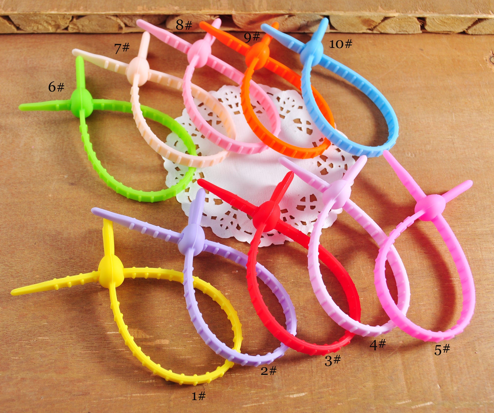 10PCS bread clips reusable colorful silicone ties bag clip