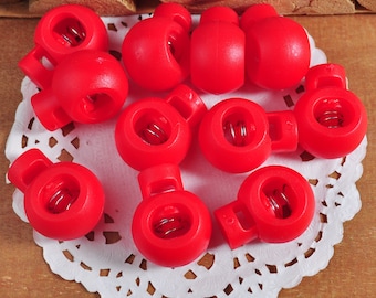 10-100Pcs Plastic Single Hole Round Cordlock,Toggles Stopper,18mm drawstring lock,Red cord lock,elastic cord stop,Toggle Lock supply