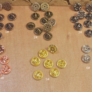 6 Colors,50Pcs Butterfly Clutches Backings, Backs Clasp for Enamel Lapel Pin,Brass Pin Backing