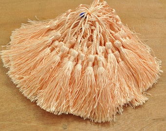 Wholesale 100PC petal peach tassels,silky Mini Tassels,Silk Tassel,Satin Tassel,tassel charms,Tassel supply(about 3.0 inch plus 2 inch cord)