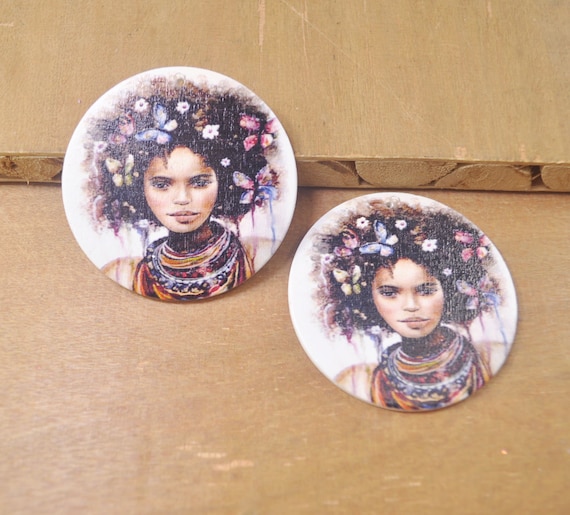 Buy 6pcs DIY Wooden Earrings,fashion African Girl Wood Earring