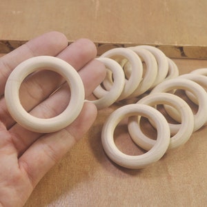 30Pcs Round Unfinished Natural Wood Ring Circle,Macrame ring,wood beads,wooden craft supplies,45mm