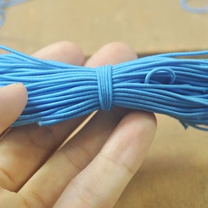 50/100yards Sky Blue Elastic Cord,1mm Nylon Coated Round Elastic Cord Stretch Beading Mala String,Stretch Drawstring,Stretch Cord