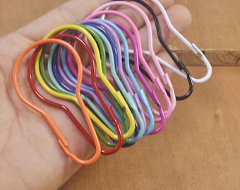 Metal Carabiners，Carabiner Claps，20Pcs Mixed Color Gourd Shape Carabiner Clasp, hook, 68x38mm,