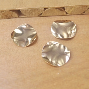 10Pcs 27mm Gold Plated Brass Round Charms Findings,Wave Irregular Round Pendant,Geometric,Jewelry Supplies,Lead Nickel Free-FF5202#