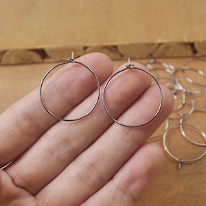 50 Pairs earring,1&quot;(20mm/25mm/30mm/35mm/40mm) Gunmetal earring hoop,Hoop Earrings.