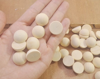 100Pcs 20mm Wood Half Split Balls,Dome Ball, Unfinished Ball Half, Ball Split,Half Ball,Wooden ball beads,Round Split Ball,Wholesale