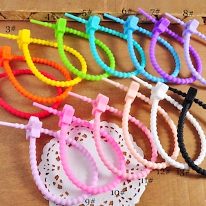 14 Colors Star Silicone Cord,Silicone Ties Bag Clip, Cable Straps,Bread Tie,Silicone Ties,Cable Ties, Bag Sealing Clips,Household Snake Ties