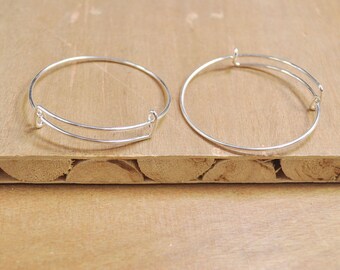 50 mm verstellbarer Armreif, silberfarben Kinder-Armreif Armbandrohlinge erweiterbarer Armreifarmbänder Charme.