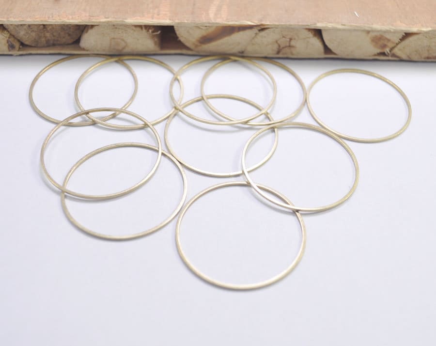 50pcs 35mm Raw Brass Circle Ringsround Brass Cut Tube Circles Etsy