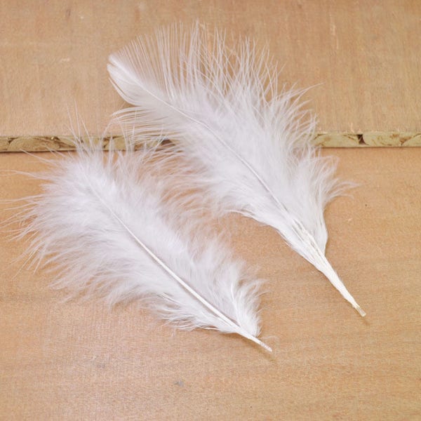 50pcs Feathers,Turkey Feathers,White Feathers,Fluffy Feathers,Bulk,Natural Feathers,Wholesale Feathers (13cm - 18cm long)