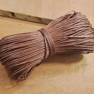 100 Yards Waxed Cotton Cords,1.5mm Light Coffee Color Cotton Cord,Nacklace and Bracelet Cord,Beading String Cord -- FF290C