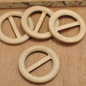 on sale - 10pcs Wood Buckle Unfinished Natural Wood Buckle Round Buttons,No Varnish & No Lacquer,Natural Wood Accessory - 54x5mm