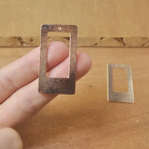 10pcs KC Gold Plated Flat Rectangle Blank Pendants,RectangleJewelry Supplies,Rectangle charm,Rectangle earrings findings- 42x22mm(FF5474)