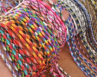 5 Yards/10 Yards Multicolor Braided Rope,47 Colors 4mm Polyester Cord Ropes,Paracord，Necklaces/Bracelet Paracord，Jewelry Making Round Cords