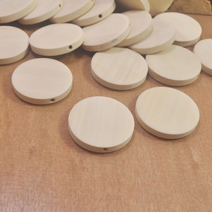 Wooden Beads,20 pieces Flat Round Natural Wood Beads,Large Unfinished Flat Round Natural Wood Bead Wooden Disc Thick Bead-30x5mm
