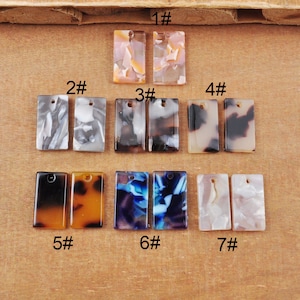 2-100Pcs Tortoise Shell Acetate Bar,Bar Rectangle Shaped Pendant,Earring Components,Acetate Stick Charms,DIY Making supply,16x9mm
