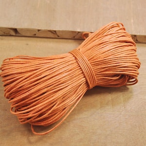 100 Yards Waxed Cotton Cords,1.5mm Orange Color Cotton Cord,Nacklace and Bracelet Cord,Beading String Cord -- FF158