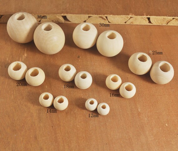 Perle Di Legno Naturale Da 4-50 Mm Palline Senza Piombo - Foto 3
