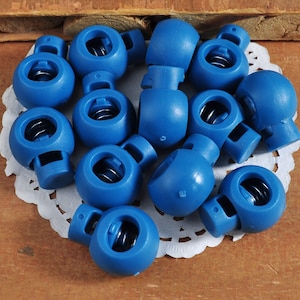 10-100Pcs Plastic Single Hole Round Cordlock,Toggles Stopper,18mm drawstring lock,Haze blue cord lock,elastic cord stop,Toggle Lock supply
