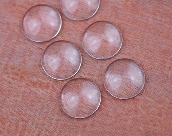 50pcs 12mm Round Clear glass Domed cabochons for Making Photo Pendant, Transparent Glass beads,transparent glass Domes,jewelry Cabochons