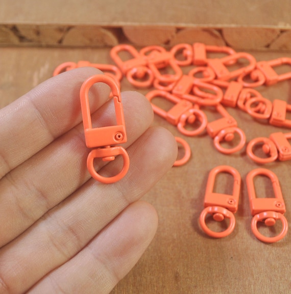 30pcs Orange Lobster Swivel Clasps Key Ring, Lobster Clasp,swivel
