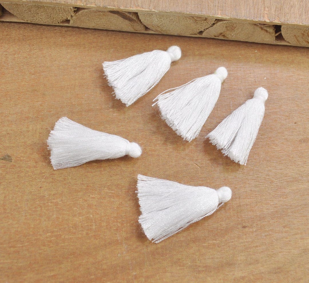 White Mini Tassels,50pcs 1.1830mm Cotton Tassels,tiny Short Tassel