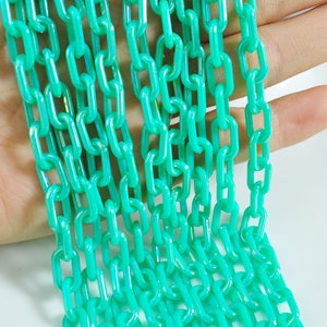 Cadena de plástico AB Aqua de 5 a 100 piezas, cadena acrílica, 48 cm (19 pulgadas), ideal para collares, gafas, joyería y manualidades.