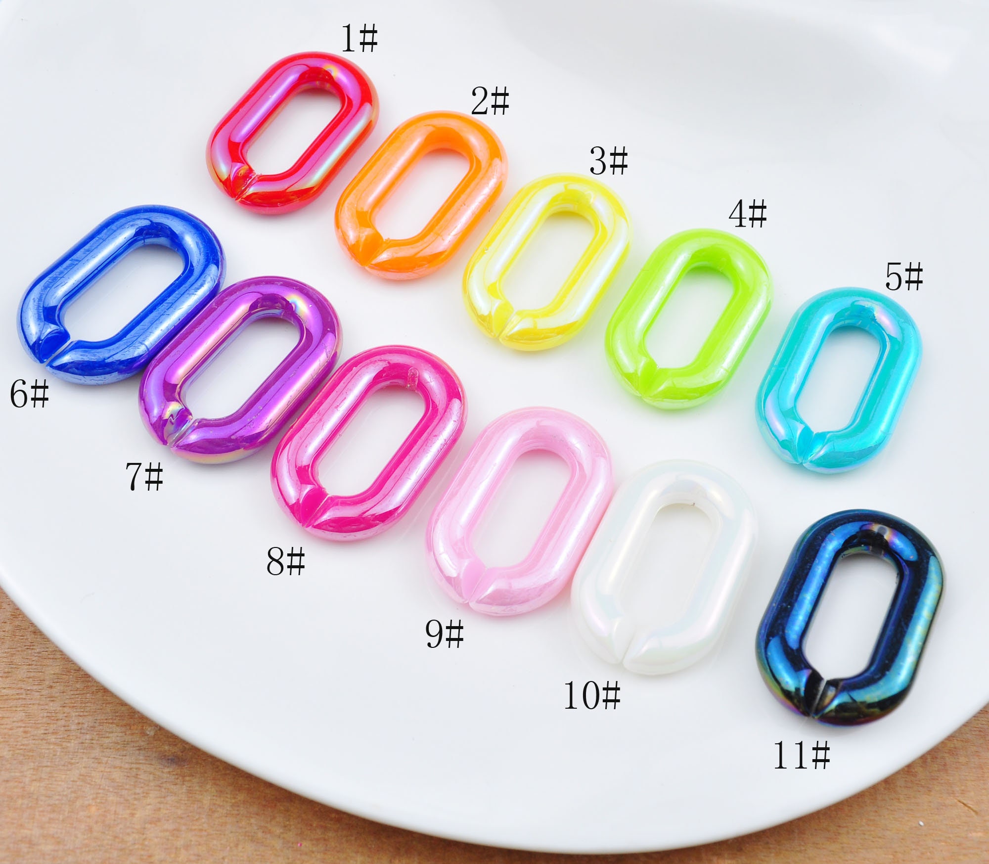 AB Color Oval Cable Chunky Chain Links,plastic Open Chain Links