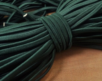 5 Yds/10 Yds Elastic Cord, 5mm width olive green elastic flat elastic thread,Sewing stretch string,stretch cord,Poly rubber Elastic rope.