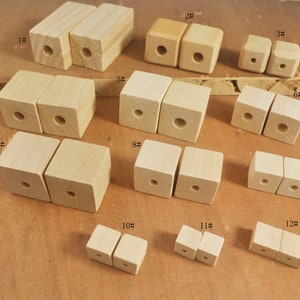 50/30/25/20/15/12/10mm Natural Wooden cube beads,Unfinished square bead,square cubic wooden beads,wood bead Findings