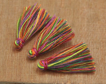 Mini Tassel,3cm Cotton Tassels/Tiny Short Tassel/Multicolor Mini Cotton Tassel/Handmade Cotton Thread Tassel/Teassel Pendant/Craft Tassel