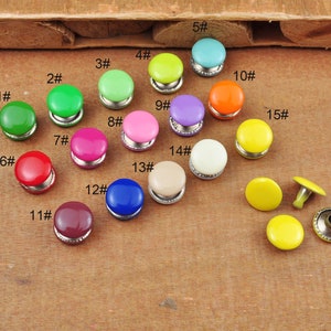 50Pc Colorful 9mm Double Cap Rivets,Stud Rapid Rivets Leather Craft Repair,rivet studs for purse bags Handbags Shoes Belts leather craft diy