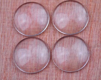 50pcs Round Clear glass Domed cabochons for Making Photo Pendant,18mm Transparent Glass beads,transparent glass Domes,jewelry Cabochons