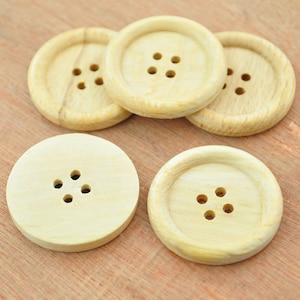 set of 20 buttons--wooden button,unfinished wooden button,Large round wood button, 4 holes, 29mm.