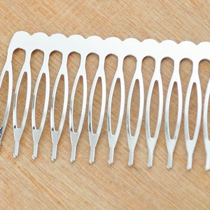 30pc 12 teeth Silver Metal Hair combs,2.5inch Silver Plated Comb Findings,Silver Hair Comb Blank,Wedding Hair Combs,Bridal Hair Comb,64x38mm