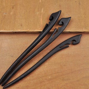 1-10 High Quality Ebony Wood hair stick,Hand wood carved hair stick carved shawl pin， Smooth Black Wooden hair Aaccessories,Wood Hairpin