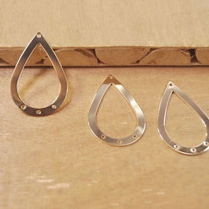 10 Pieces Light Gold Plated Drop Pendant Charms,Flat Tear Drop Connector,Pendants Findings 40x27mm --FF5075#