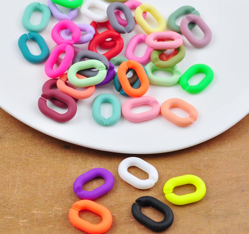 22 Colors,acrylic Oval Chunky Chain Links,multi Rainbow Color Plastic ...