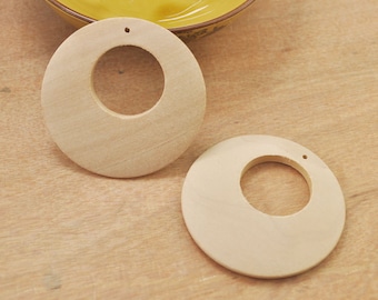 10pcs Round wood earring pendants,Unfinished Natural Wooden Charms,wood pendant,earring handmade,jewelry making 49mm