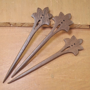 5pcs wood hair stick,flower hair stick,coffee wood hair fork Handmade,DIY,wooden hair pin,157mm