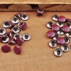 20 Kaffee 9mm Doppelkappe Nieten,Bolzen Schnelle Nieten Leder Handwerk Reparatur, Nietstifte für Geldbörse Tasche Handtaschen Schuhe Gürtel Leder Handwerk diy