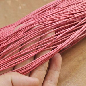20 Yards/50 Yards Waxed Cotton Cords,1.5mm Watermelon red Color Cotton Cord,Nacklace and Bracelet Cord,Beading String Cord -- FF139